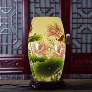 现代中式灯具，景德镇薄胎陶瓷台灯复古典床头灯青花瓷粉彩陶瓷