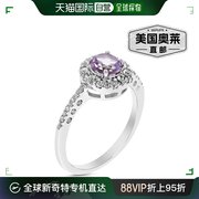 virjewels0.65克拉紫色，紫水晶戒指，.925纯银配铑圆形6毫米