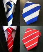 条纹领带男士西装商务领带，斜纹红白蓝白紫色，大红礼服领带8cm常规