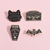 万圣节猫咪蝙蝠胸针可爱日系金属徽章男女学生衣服包包装饰品勋章