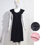 女士韩版真丝睡裙夏季黑粉色宽松家居服桑蚕丝缎面提花连衣裙睡衣