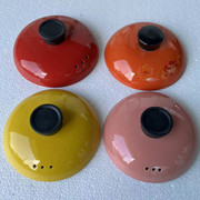 彩色陶瓷砂锅盖子配件橙黄粉色橘红色汤锅炖锅盖子电炖药壶汤盖