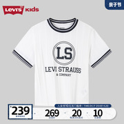 商场同款levis李维斯(李维斯)短袖t恤男童2024中大童透气夏装半袖