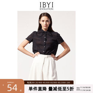 ibyi乙佰乙纳女装短袖，棉t恤女2020时尚，休闲女士格子纯棉衬衫