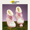兔子女童雨靴加绒儿童雨鞋女款2023宝宝水鞋保暖学生防滑胶鞋