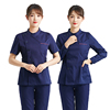 藏蓝护士服女短袖分体短袖短款牙科口腔医护理人员工作服套装夏装