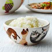 埃兰迪尔日式风陶瓷餐具，猫咪家用平盘深盘菜盘米饭碗面碗汤碗套装