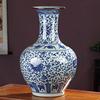 青花瓷花瓶仿古官窑陶，v瓷器摆件景德镇手绘中式客厅家居装饰