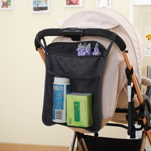 婴儿车推车黑色收纳挂包挂篮挂置物袋多功能便携储物包大容量通用