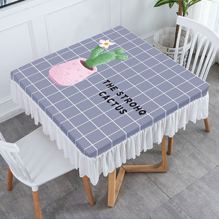 方桌布(方桌布)ins风正方形，家用茶几餐桌桌布罩套高档新防滑(新防滑)防水简约现代