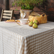 北欧美式地中海乡村田园棉麻亚麻格子盖巾西式餐桌布餐巾餐垫台布