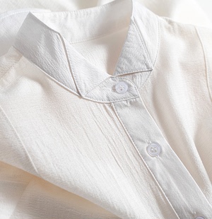 舒适大气 白色衬衫设计感小众肌理感褶皱上衣23女春夏