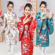 儿童日本和服传统服饰，女cos演出印花浴衣睡袍小学生表演写真礼服