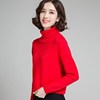 本命年大红色高领毛衣女(毛，衣女)秋冬季韩版洋气针织，长袖宽松加厚短款上衣