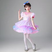 六一儿童蓬蓬纱裙演出服紫色可爱公主女童幼儿园，舞蹈连衣裙表演服