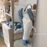 sleepwear跨境鲨鱼睡袋cosplay Shark Blanket法兰绒情侣家居服