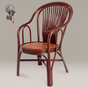 藤椅天然真藤手工，编织藤椅靠背椅三件套现代家用简约单人老人椅子