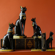 创意异域风情埃及猫神摆件树脂工艺品 实用装饰书挡烛台软装