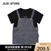 JUZI STORE童装针织牛仔条纹假两件连衣裙女童1026513