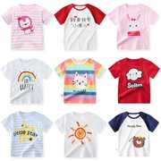 女宝宝短袖t恤0男小童上衣婴，儿童装1纯棉2女童半袖3岁夏季夏装潮