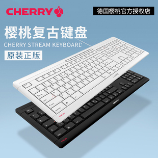 cherry樱桃静音键盘笔记本，外接薄膜有线码字，巧克力办公专用打字