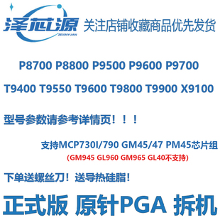 P8700 P8800 T9400 T9550 T9600 T9800 T9900 PM45 笔记本CPU