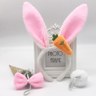 小舞的兔子耳朵发箍cos发饰儿童表演头饰装扮道具发卡女粉色头箍