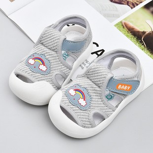 宝宝凉鞋女婴幼儿学步鞋1-2-3岁夏季网面防滑踢包头鞋男孩儿童鞋