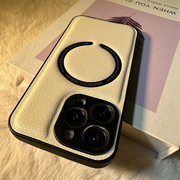 15皮革MagSafe磁吸高级感适用iphone14ProMax苹果13手机壳14pro男11个性12创意plus全包硅胶保护套女皮质