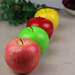 仿真苹果模型多种颜色装饰拍图道具 学校认识教具仿真水果假苹果
