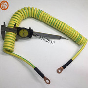急速PU弹簧线单芯10平方伸缩线螺旋电缆线黄绿接地线挂车连接