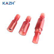 kazh透红色明尼龙子弹形对接头接线端子，公母对插电线连接器100套