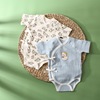 婴儿夏季装短袖纯棉纱布，三角爬服宝宝ins薄款包屁哈衣新生和尚服