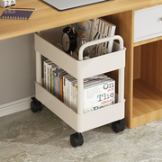 桌下书架置物架落地小推车可移动儿童，简易收纳带轮桌面办公桌书柜
