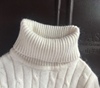 儿童羊绒衫男童毛衣高领，加厚女童打底保暖羊毛弹力，麻花修身白色冬