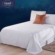 酒店用床单单件全棉白色宾馆床上用品加密加厚床笠床罩纯棉床品夏