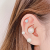 韩国钛钢贝壳珍珠拧扣螺丝耳骨钉，耳钉双面珍珠小巧大气典雅有耳洞