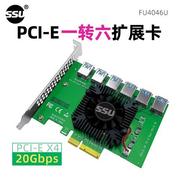 PCI-E一转四1转4PCI-E显卡插槽一拖四PCI-E接口扩展卡USB3.0转接