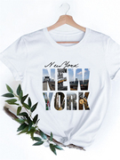 New York City Graphic T shirt 时尚夏季纽约市图案印花男女T恤