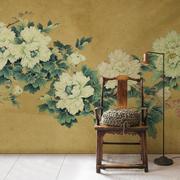 哥伦雅壁纸花开富贵新中式背景墙卧室客厅大型定制壁纸壁画墙画