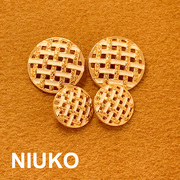 NIUKO 白色金色缕空设计时尚大衣纽扣金属外套钮扣子精致高级扣子