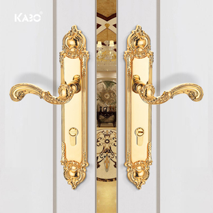 德国KABO双开门大门锁金色对开门锁欧式简约子母门入户加大号门锁