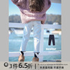 史豌豆(史豌豆)女童牛仔裤2023冬装，儿童弹力加厚一体，绒小脚裤宝宝裤子