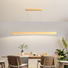 北欧原木吊灯吸顶灯日式实木餐厅，吧台长条简约现代led灯饰一字型