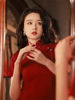 新中式红色改良旗袍敬酒服新娘2023年轻款少女气质出阁宴订婚