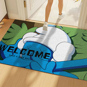 家用进门地垫拼色刮沙耐磨入户门玄关垫子卡通丝圈防滑地毯蹭脚垫