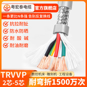 TRVVP高柔性拖链电缆屏蔽线2 3 4 5芯国标纯铜耐弯折控制信号软线