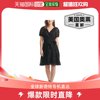 dkny女式天鹅绒圆点裹膝连衣裙 - 黑色 美国奥莱直发