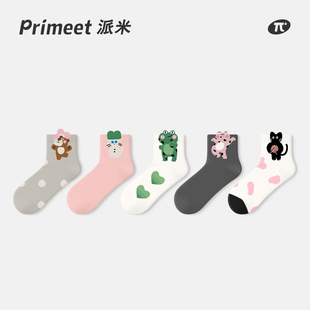 PRIMEET/派米袜子女夏季薄款短袜日系可爱潮网红款夏天凉鞋短筒袜