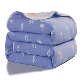 夏季日式纯棉六层纱布毛巾被双人办公室午睡小毯子儿童盖毯空调毯